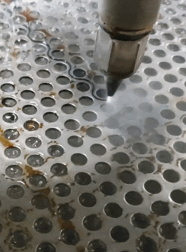 CNC metal cutting using a water jet. Capable of cutting steel, cutting aluminum, and all sorts of dense materials.